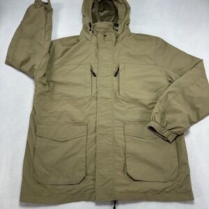 Outdoor Research Jacket Mens 2XL Beige Hooded Full Zip Windbreaker Hiking Coat